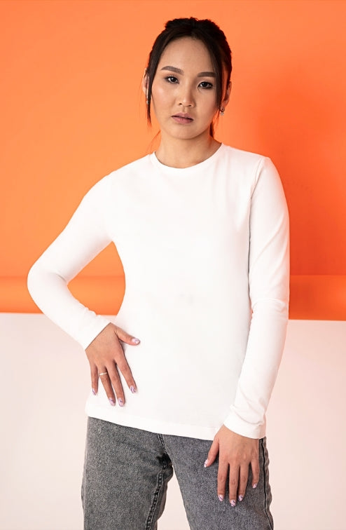 Euphausia Damen Longsleeve in der Farbe Weiss White Panthera
