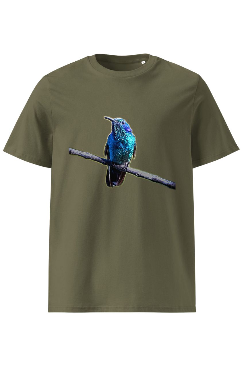 bedrucktes T-Shirt für Herren mit einem Kolibri als Fotodruck