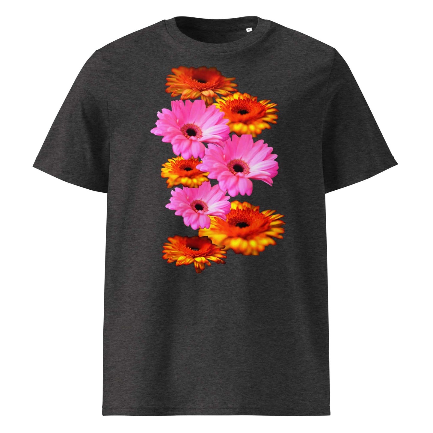 ein Blumen T-Shirt für Männer mit farbigen Blüten als Motiv