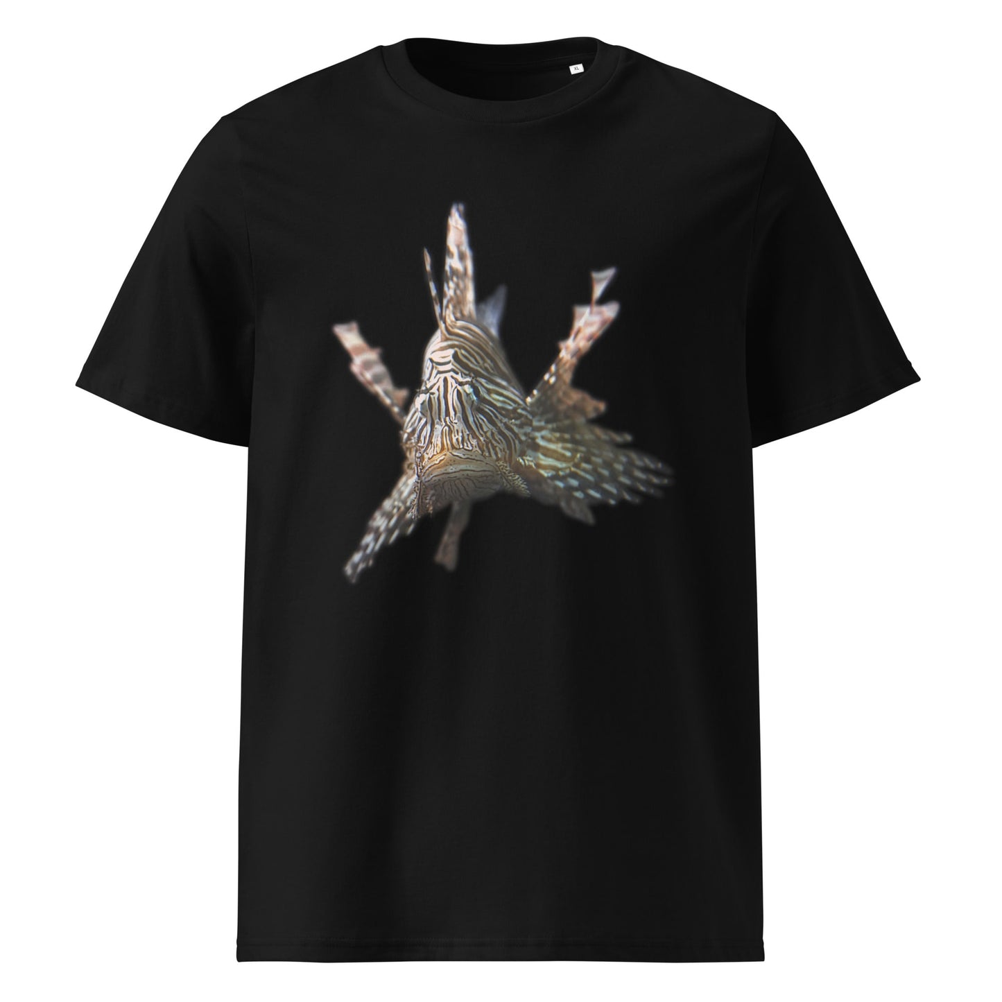 ein Damen T-Shirt mit Fisch-Motiv eines Feuerfisches als Fotodruck