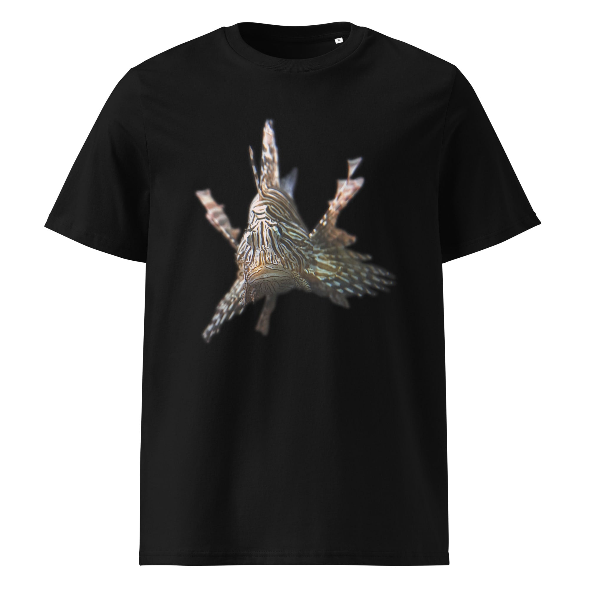 ausgefallene T Shirts für Männer Feuerfisch auf schwarzem T-Shirt