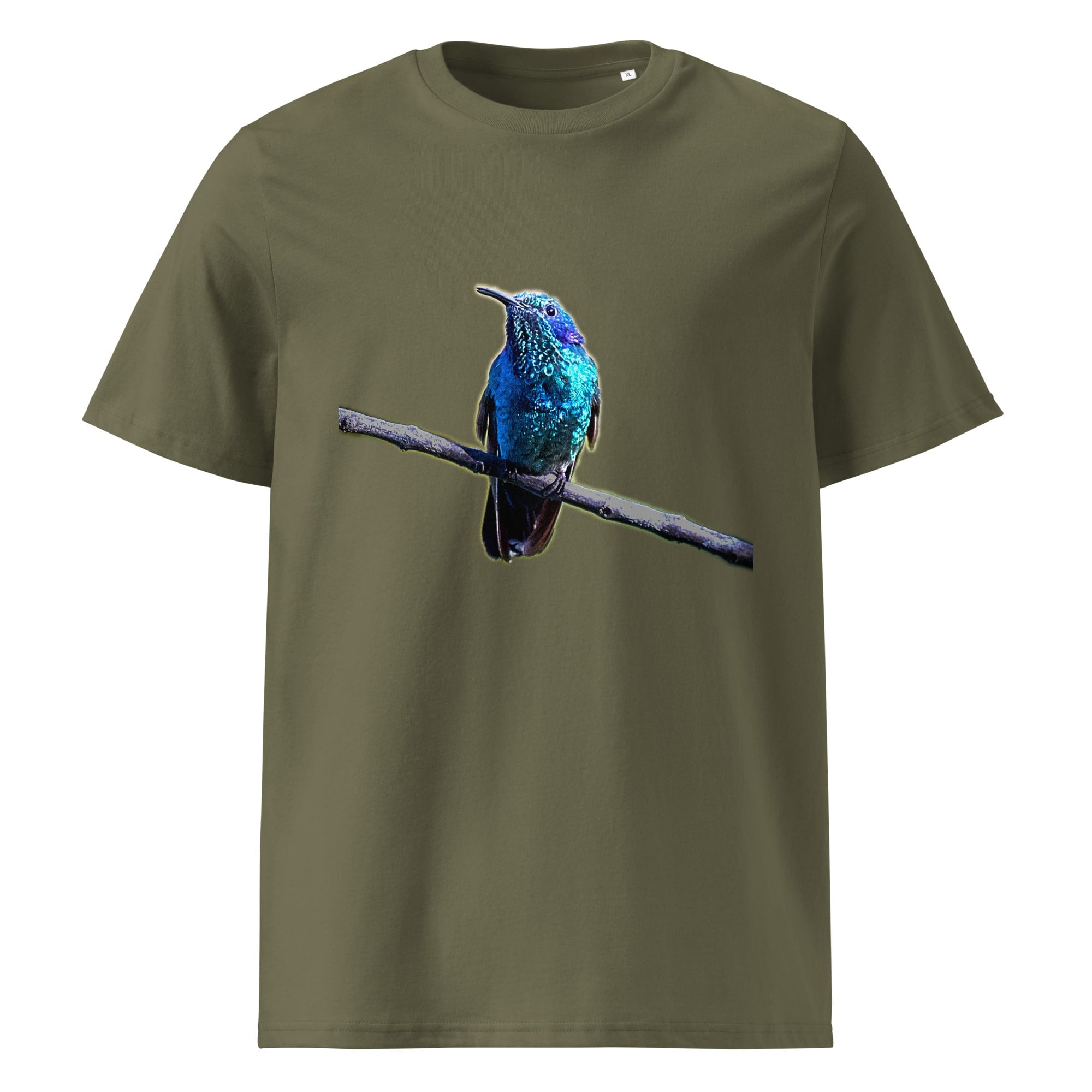 ein Damen T-Shirt mit Vogel-Motiv als Fotodruck eines Kolibris