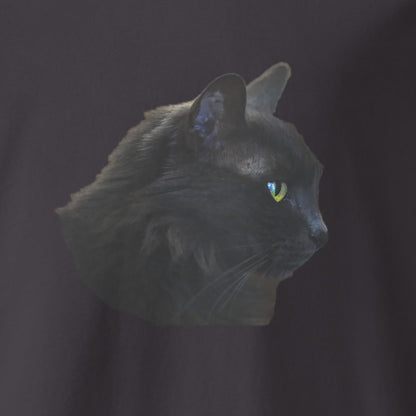 Katzen T-Shirt mit einem Fotodruck eines Katzen Portraits als Detailaufnahme